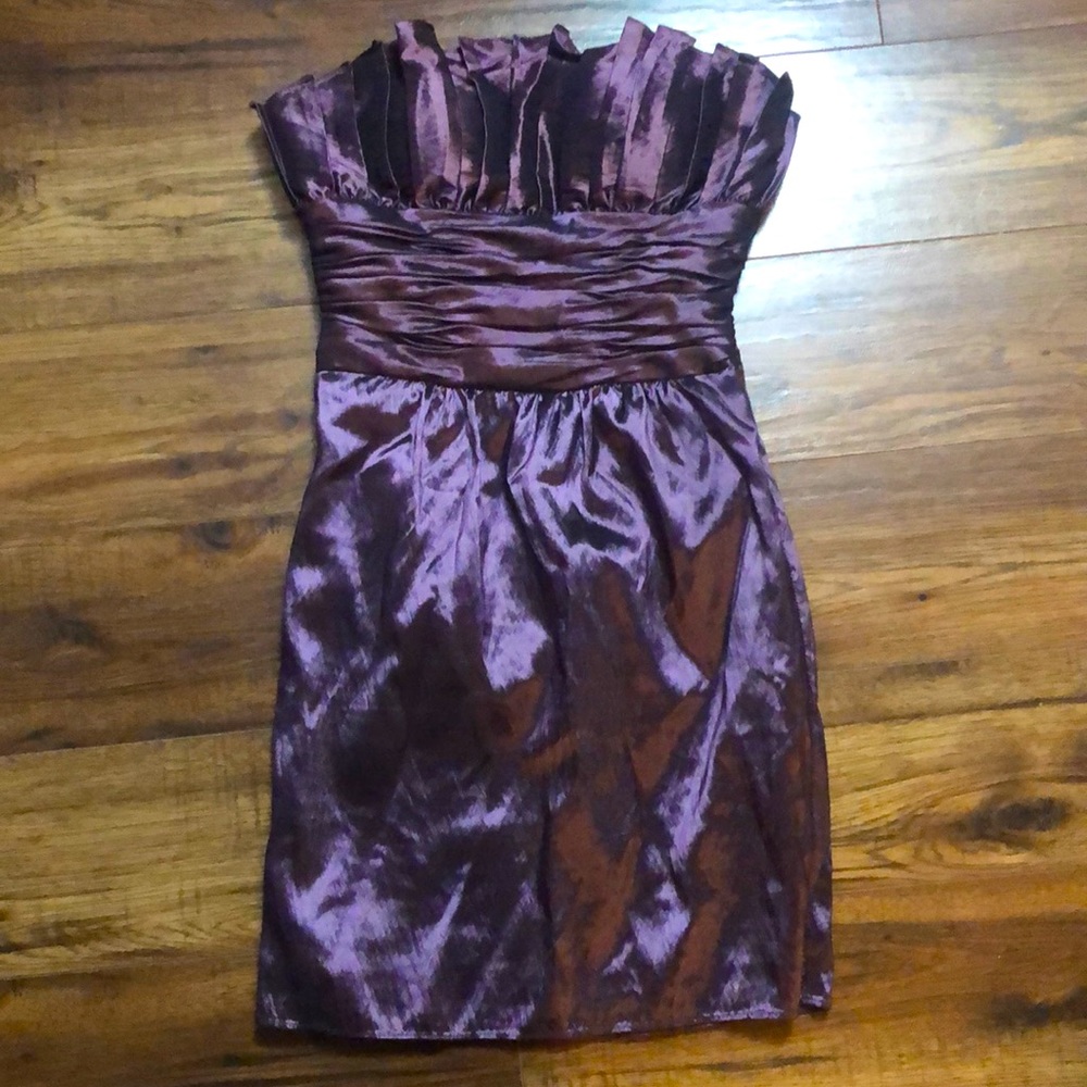 Cake Burgundy Strapless Prom Dress